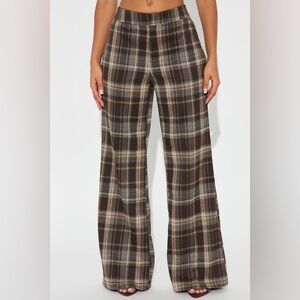 Fashion nova plaid high rise trousers